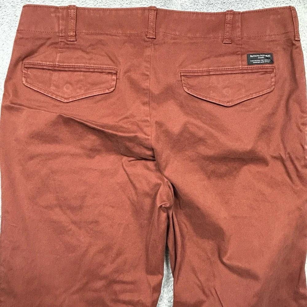 Banana Republic Pants Men's 36x34 Jasper Red Slim Fit Chino Twill Stretch EUC